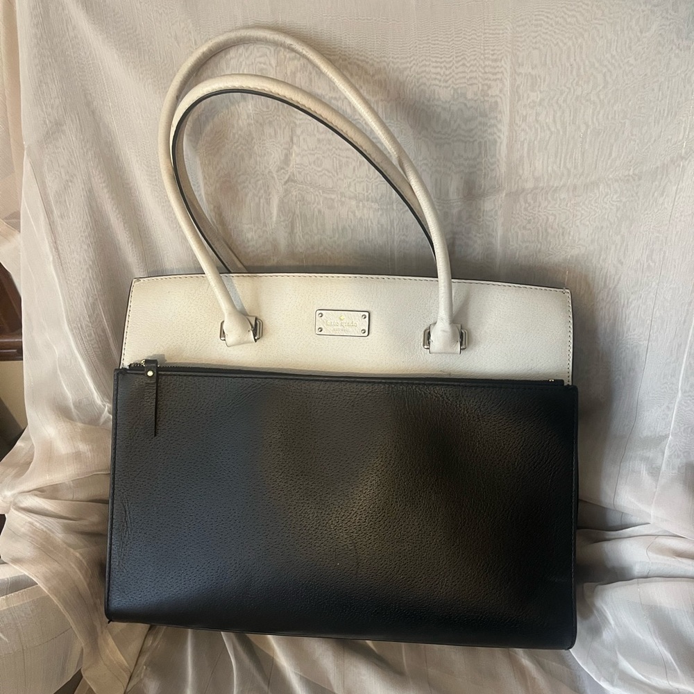 Black and cream KATE SPADE used handbag